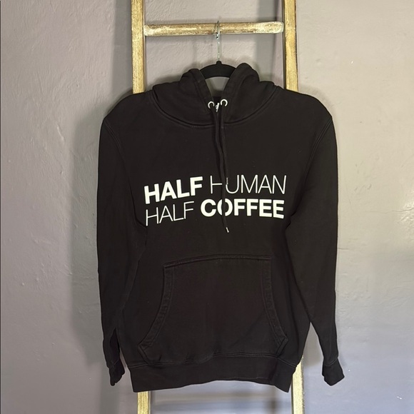 “Half Human, Half Coffee” Graphic Hoodie - Picture 1 of 4